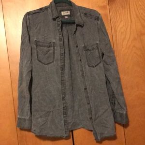 Gray button down